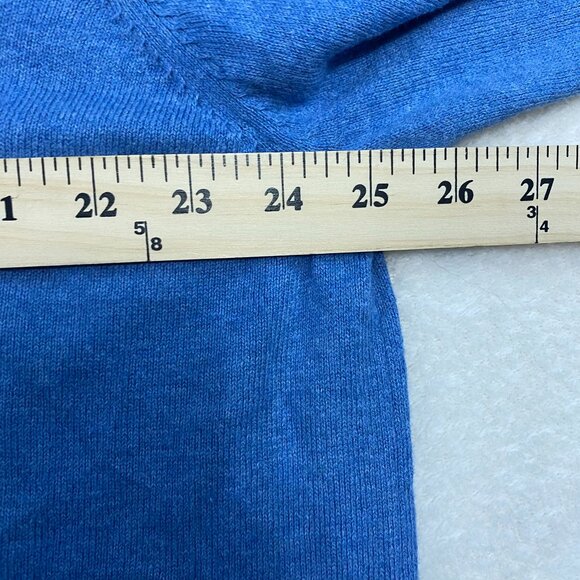 LL BEAN CASHMERE COTTON BLEND V-NECK SWEATER LIGHT BABY BLUE MENS SIZE XXL TALL - Picture 7 of 9